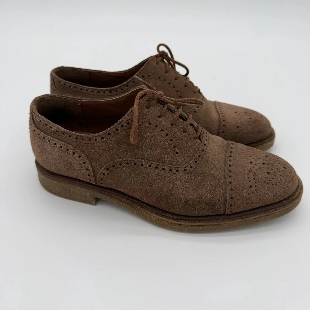 Tosi Thirtyfive Oxford Dress Shoes Brown Suede Men's Size 8 Made In Italy